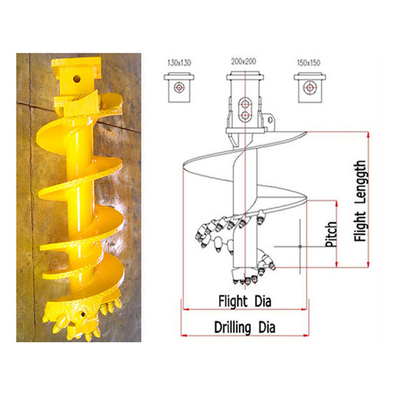 Kaya Toprak Kazık Matkap Burgu Konik Kaya Burgu 16-30mm Kazık Rig için Eşleşti